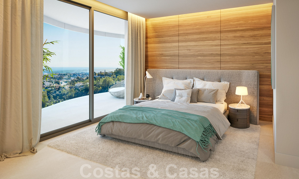 Nieuwe eigentijdse luxe appartementen te koop, met een uitzonderlijk uitzicht op zee, golf en bergen, Benahavis - Marbella. Laatste units. 31094