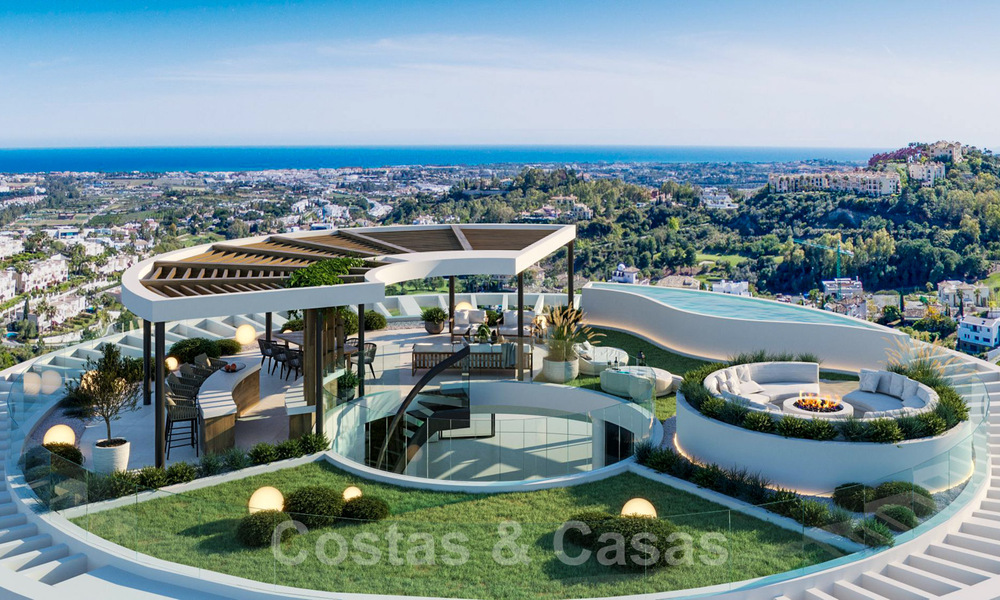 Nieuwe eigentijdse luxe appartementen te koop, met een uitzonderlijk uitzicht op zee, golf en bergen, Benahavis - Marbella. Laatste units. 37281