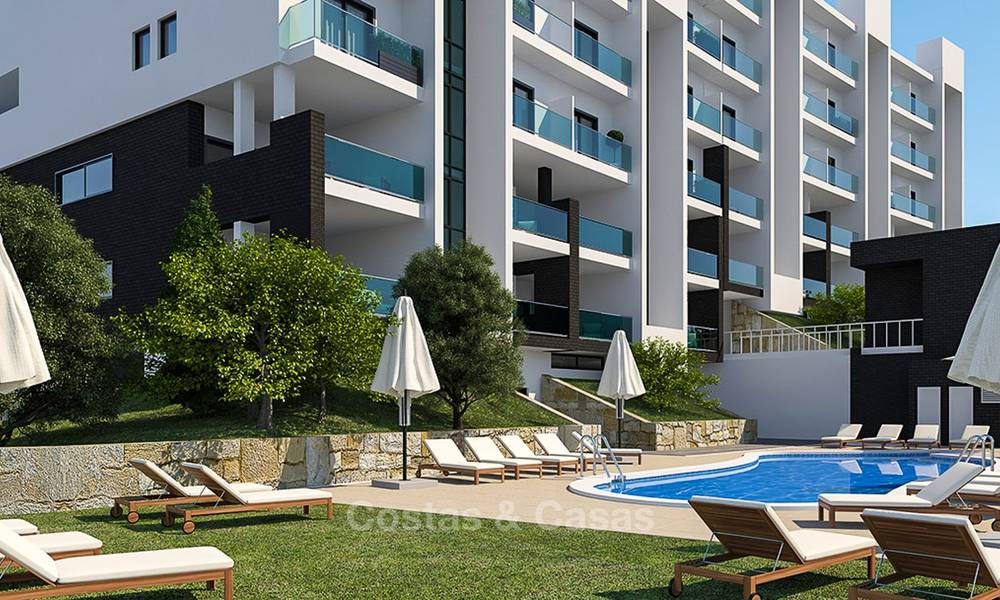 Aantrekkelijke nieuwe appartementen met uitzicht op zee en golf te koop, op loopafstand van het strand, Manilva - Costa del Sol 7075
