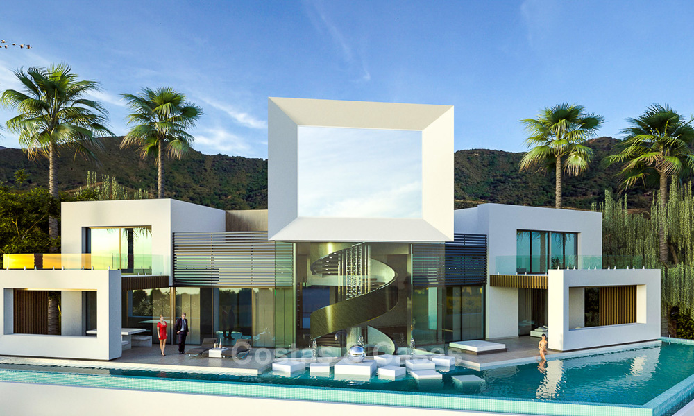 Indrukwekkende minimalistische nieuwbouw villa met panoramisch zeezicht te koop, Marbella 7443