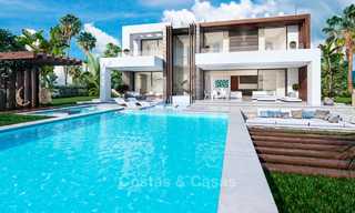 Moderne nieuwbouw luxe villa met panoramisch zeezicht te koop, nabij strand, Manilva, Costa del Sol 7302 