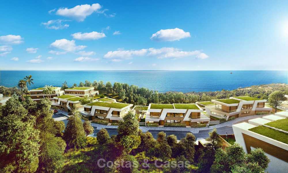 Prachtige nieuwe eigentijdse schakelvilla´s met uitzicht op zee te koop, in een prestigieus resort - Mijas Costa, Costa del Sol 7615