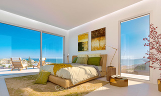 Prachtige nieuwe eigentijdse schakelvilla´s met uitzicht op zee te koop, in een prestigieus resort - Mijas Costa, Costa del Sol 7621 