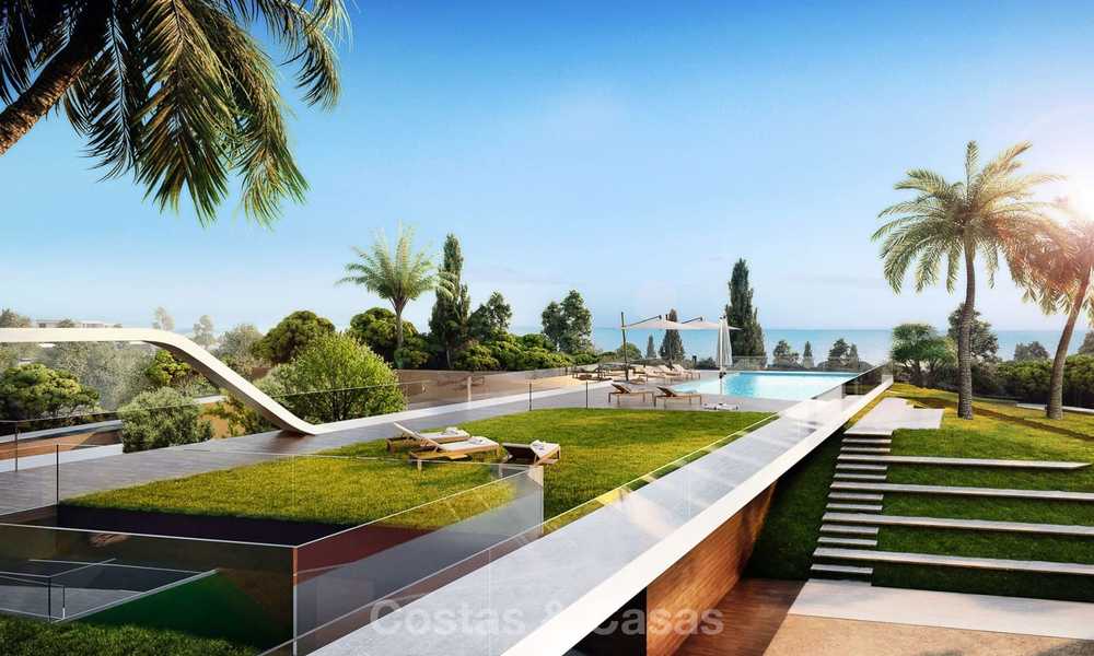 Prachtige nieuwe eigentijdse schakelvilla´s met uitzicht op zee te koop, in een prestigieus resort - Mijas Costa, Costa del Sol 7627