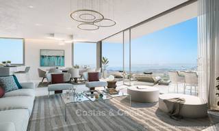 Nieuwe moderne frontline golf appartementen met uitzicht op zee te koop in een luxe resort in Mijas, Costa del Sol. Instapklaar! Laatste penthouses! 7787 