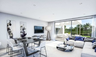 Aantrekkelijke eigentijdse schakelvilla´s te koop, in een boetiek nieuwbouwproject, strandzijde Estepona, Costa del Sol 7796 