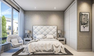 Aantrekkelijke eigentijdse schakelvilla´s te koop, in een boetiek nieuwbouwproject, strandzijde Estepona, Costa del Sol 7798 