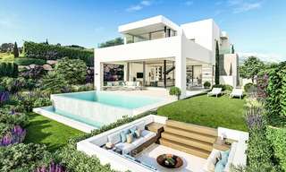Luxueuze en moderne eerstelijn golf villa's met panoramisch uitzicht op zee en bergen te koop, Estepona 7927 