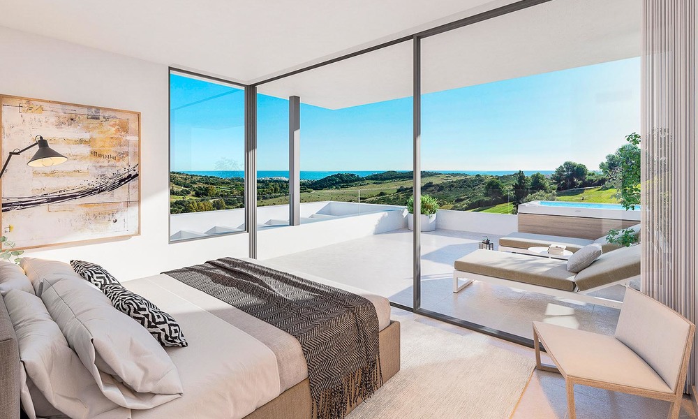 Luxueuze en moderne eerstelijn golf villa's met panoramisch uitzicht op zee en bergen te koop, Estepona 7930
