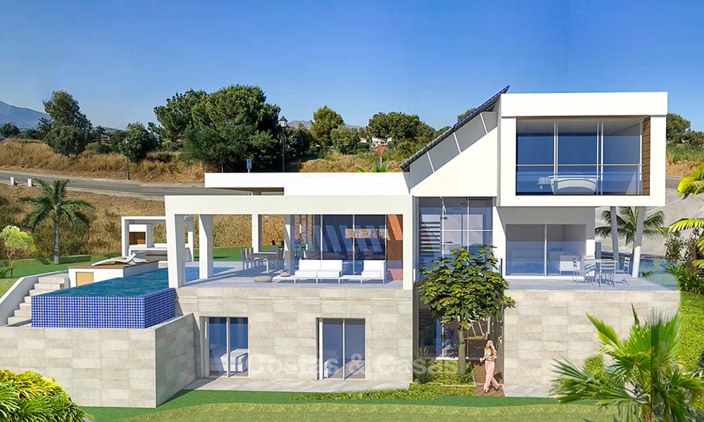 Nieuwe moderne en milieuvriendelijke villa’s te koop, eerstelijn golf, Mijas, Costa del Sol 8025