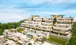 Elegante en ruime nieuwe appartementen te koop, op loopafstand van strand en voorzieningen, met zeezicht, Estepona 8069 