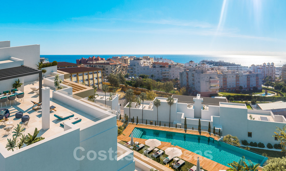 Elegante en ruime nieuwe appartementen te koop, op loopafstand van strand en voorzieningen, met zeezicht, Estepona 31376