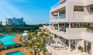 Elegante en ruime nieuwe appartementen te koop, op loopafstand van strand en voorzieningen, met zeezicht, Estepona 31379 