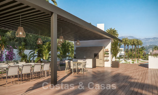 Elegante en ruime nieuwe appartementen te koop, op loopafstand van strand en voorzieningen, met zeezicht, Estepona 31383 