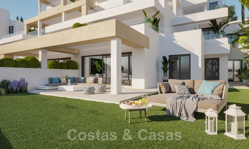 Elegante en ruime nieuwe appartementen te koop, op loopafstand van strand en voorzieningen, met zeezicht, Estepona 31384