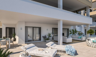 Elegante en ruime nieuwe appartementen te koop, op loopafstand van strand en voorzieningen, met zeezicht, Estepona 31385 