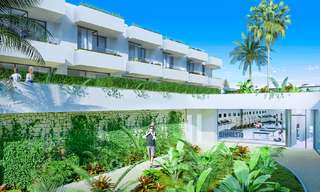 Prachtige nieuwe, moderne schakelvilla´s te koop, op loopafstand van het strand en voorzieningen in Fuengirola, Costa del Sol. Laatste units! 9494 