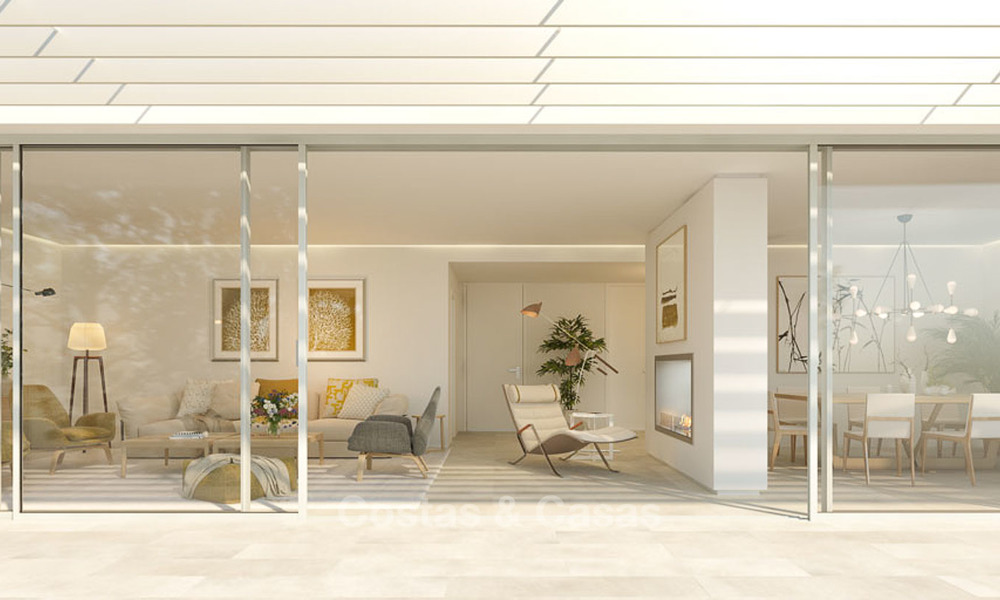 Nieuwe, moderne half vrijstaande villa's met prachtig zeezicht te koop, eerste lijn golf, Sotogrande, Costa del Sol 9944