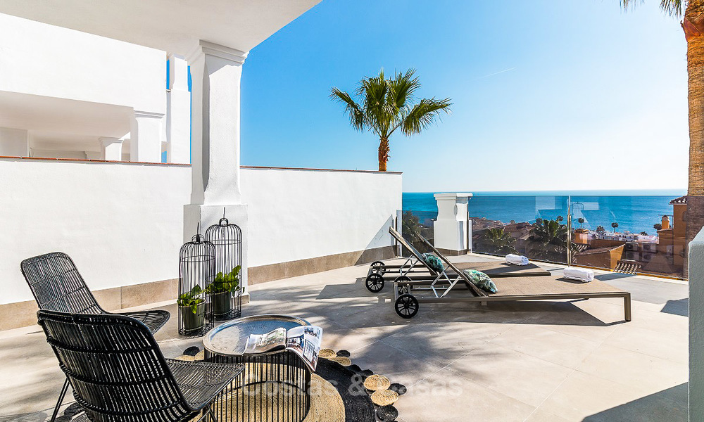 Ruime, moderne luxe appartementen in een nieuw wellness resort te koop, onbelemmerd zeezicht, Manilva, Costa del Sol 10109