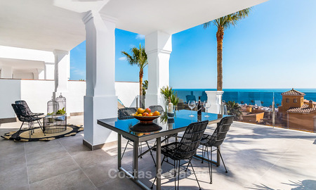 Ruime, moderne luxe appartementen in een nieuw wellness resort te koop, onbelemmerd zeezicht, Manilva, Costa del Sol 10118