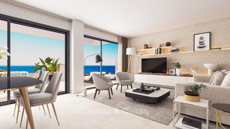 Moderne luxe appartementen met prachtig zeezicht te koop, op loopafstand van het strand - La Duquesa, Manilva, Costa del Sol 10829 