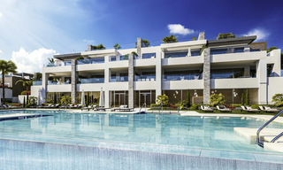 Gloednieuwe moderne luxe appartementen met prachtig zeezicht koop, eerstelijns golf positie, Marbella. Opgeleverd. 11606 