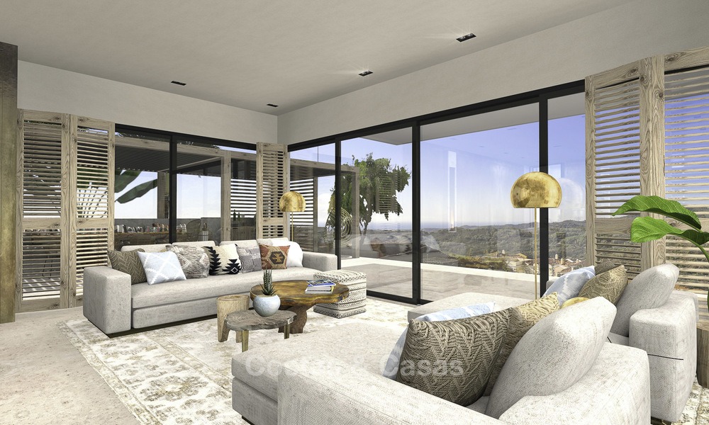 Gloednieuwe moderne luxe villa met panoramisch zeezicht te koop in Benahavis - Marbella 12540