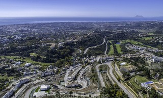 Nieuwe, moderne halfvrijstaande luxewoningen met prachtig zeezicht te koop in de Golfvallei, Benahavis, Marbella 12968 