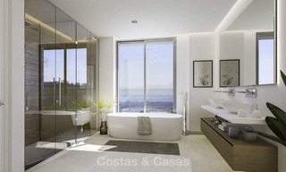 Nieuwe, moderne halfvrijstaande luxewoningen met prachtig zeezicht te koop in de Golfvallei, Benahavis, Marbella 12978 