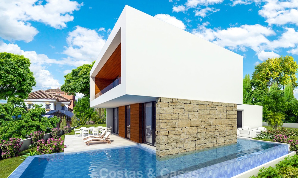 Nieuwe milieuvriendelijke moderne luxe villa met open zeezicht te koop, op loopafstand van het strand, Estepona 14102
