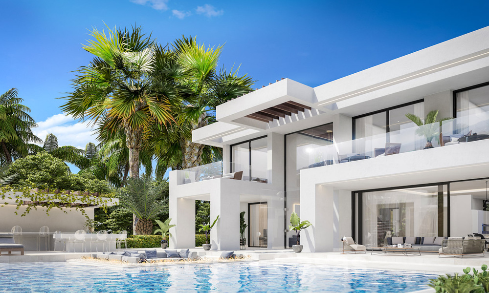 Gloednieuwe moderne eigentijdse luxe villa's te koop, direct aan de golfbaan op de New Golden Mile, tussen Marbella en Estepona 33611