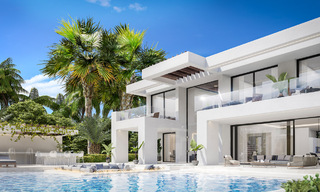 Gloednieuwe moderne eigentijdse luxe villa's te koop, direct aan de golfbaan op de New Golden Mile, tussen Marbella en Estepona 33611 