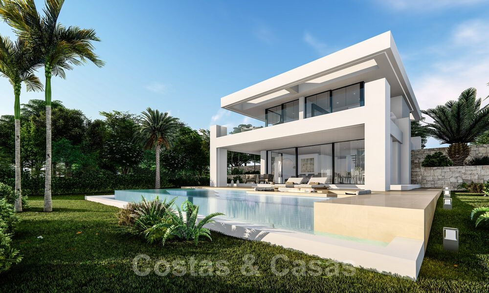 Gloednieuwe moderne eigentijdse luxe villa's te koop, direct aan de golfbaan op de New Golden Mile, tussen Marbella en Estepona 33619