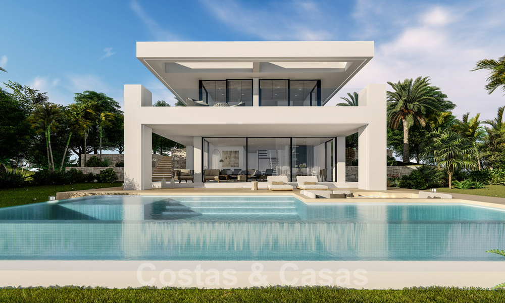 Gloednieuwe moderne eigentijdse luxe villa's te koop, direct aan de golfbaan op de New Golden Mile, tussen Marbella en Estepona 33620