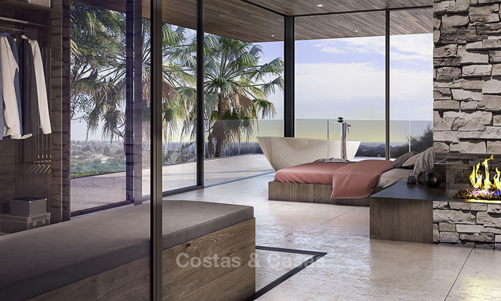 Nieuwe modern-hedendaagse luxe villa met panoramisch zeezicht te koop, in een exclusief golf resort in Marbella - Benahavis 14862