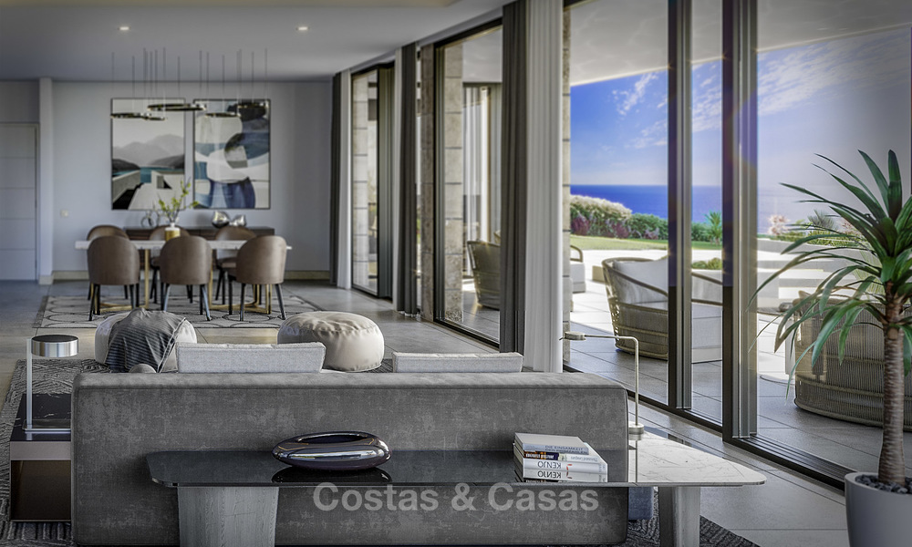 Oogstrelende nieuwe modern-hedendaagse luxe villa met zeezicht te koop in een stijlvol golfcomplex in Mijas, Costa del Sol 16354
