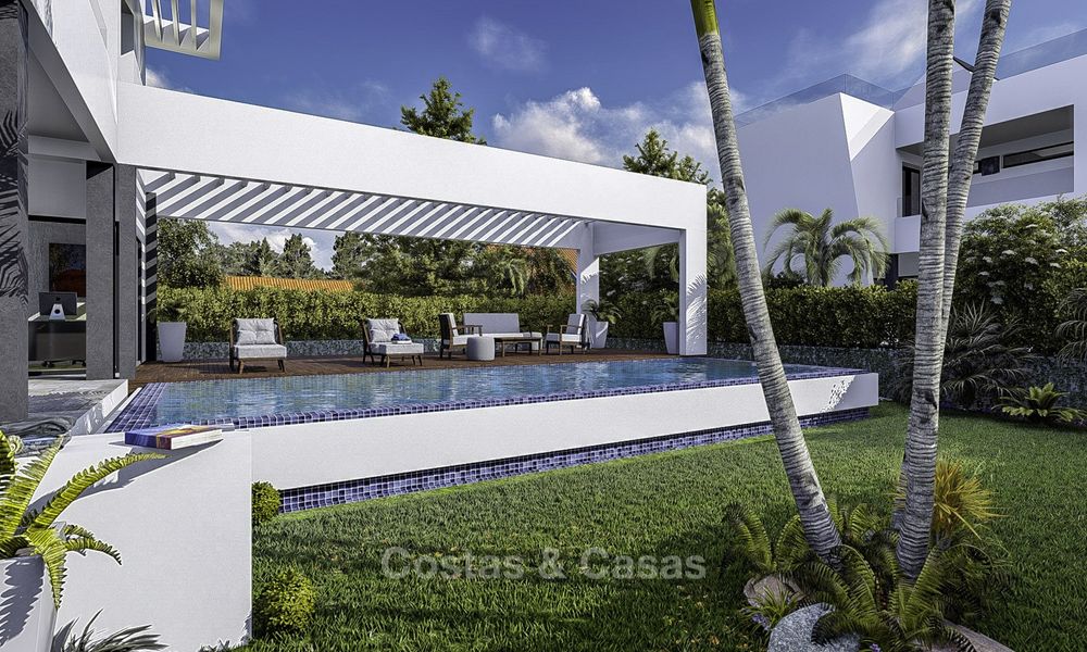 Nieuwe minimalistische luxe villa's te koop, op loopafstand van het strand en recreatiehaven in Benalmadena 15267