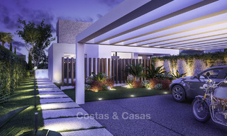 Aantrekkelijke nieuwe moderne luxe villa's met spectaculair zeezicht te koop, in een golfresort in Estepona 16702 