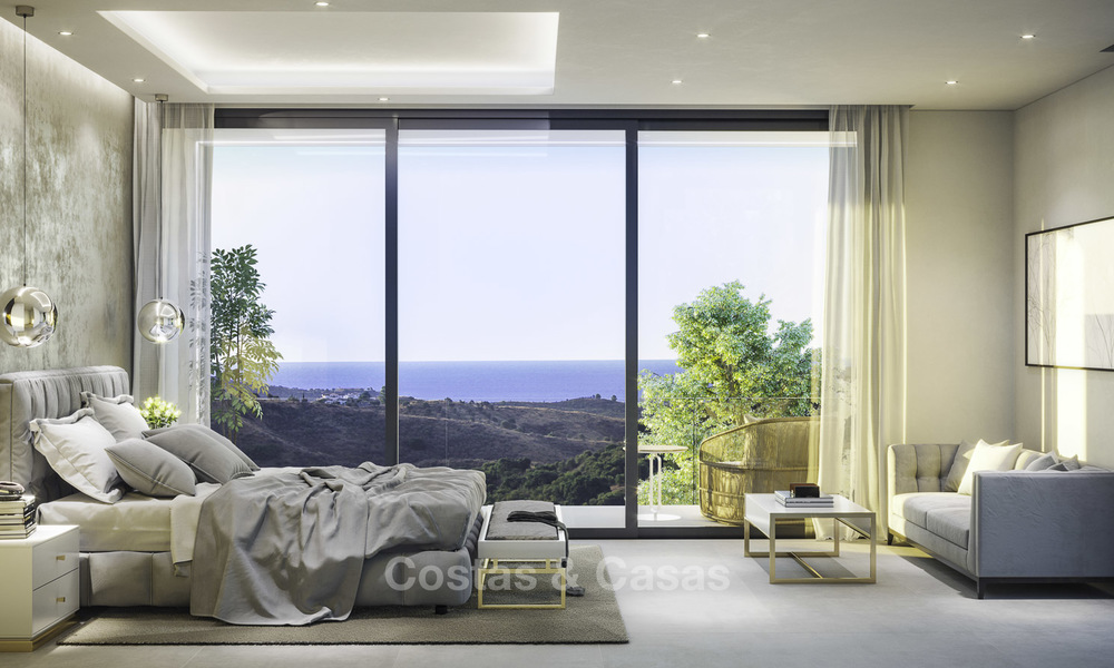 Oogstrelende modern-hedendaagse luxe villa met zeezicht te koop in een vooraanstaand golfresort, Mijas, Costa del Sol 16359