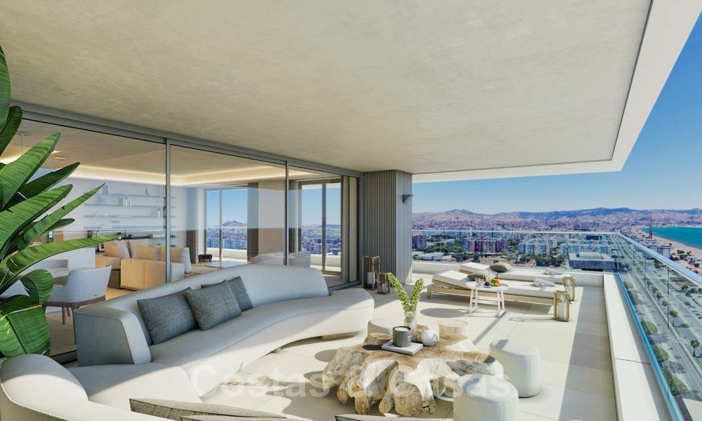Nieuwe moderne luxe appartementen in een iconisch complex te koop, direct aan de strandboulevard van Malaga stad 20414