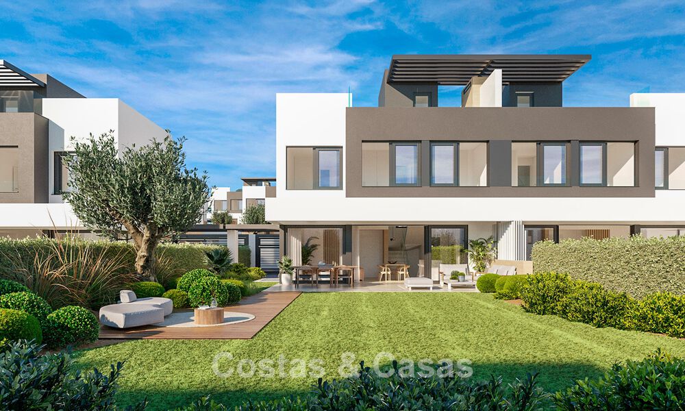 Moderne nieuwe halfvrijstaande villa's met privétuin te koop in Marbella´s Gouden driekhoek van Marbella - Benahavis - Estepona 802405