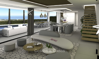Nieuwe hedendaagse luxe villa's met panoramisch zeezicht te koop in Oost Marbella 19325 
