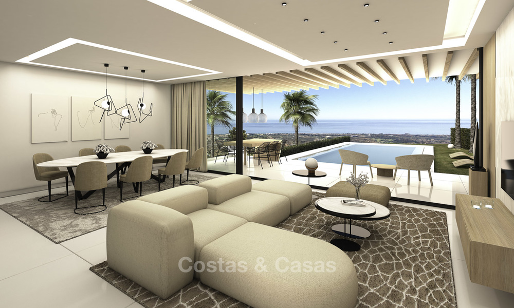 Nieuwe hedendaagse luxe villa's met panoramisch zeezicht te koop in Oost Marbella 19327