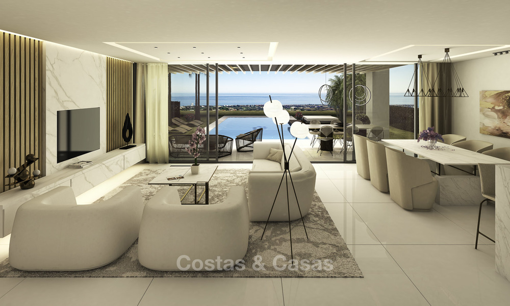 Nieuwe hedendaagse luxe villa's met panoramisch zeezicht te koop in Oost Marbella 19333