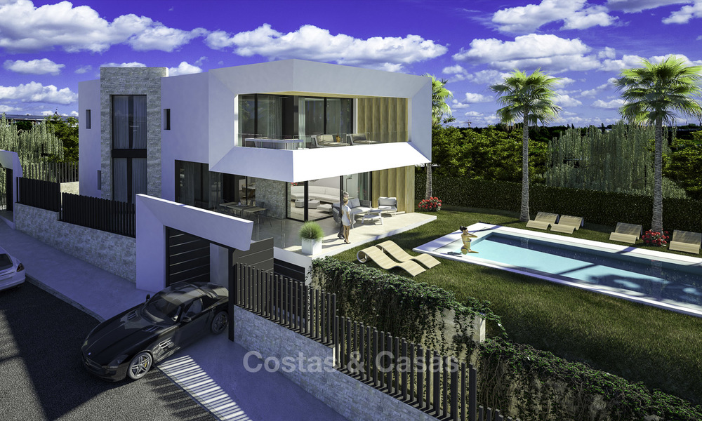 Nieuwe hedendaagse luxe villa's met panoramisch zeezicht te koop in Oost Marbella 19335