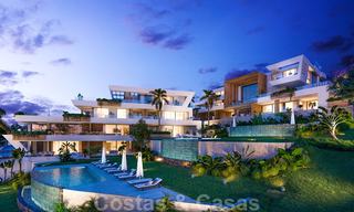 Nieuwe moderne luxe appartementen met prachtig zeezicht te koop, direct aan de golfbaan in Oost Marbella 19936 
