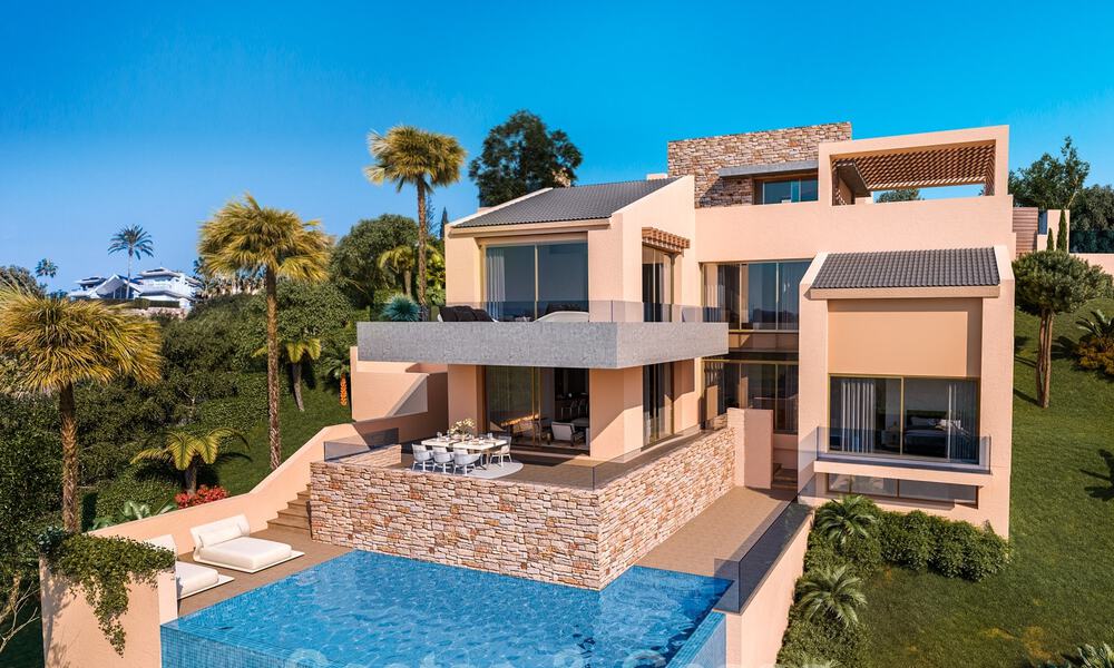 Prachtige kavel voor nieuwbouw villa projecten met goedgekeurde bouwvergunning en panoramisch zeezicht te koop in Elviria, Oost Marbella 36438