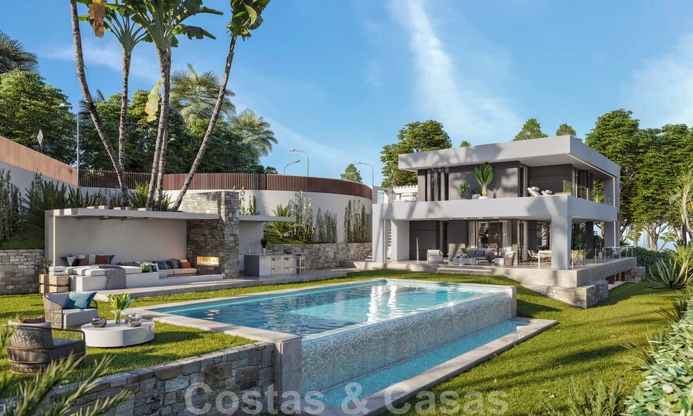 Fonkelnieuwe moderne luxe villa met zeezicht te koop, op een steenworp van het strand, Estepona 20679