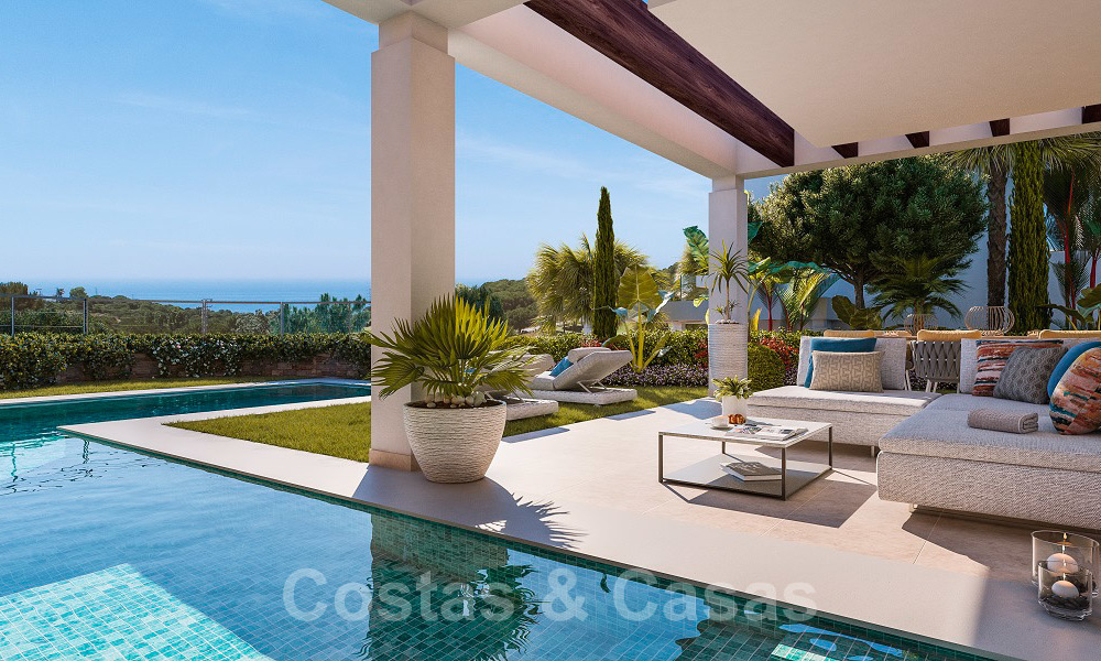 Gloednieuwe moderne half vrijstaande villa's met oogstrelend zeezicht te koop, Oost Marbella 20567