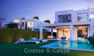Gloednieuwe moderne half vrijstaande villa's met oogstrelend zeezicht te koop, Oost Marbella 20569 